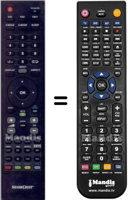 Replacement remote control Silvercrest HVS57383 Replacement remote control Silvercrest HVS57383