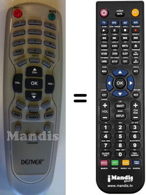 Replacement remote control Denver WHV3137W