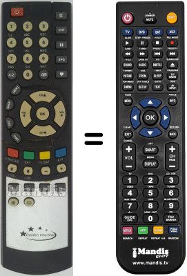 Replacement remote control GOLDEN INTERSTAR WHV3185W Replacement remote control GOLDEN INTERSTAR WHV3185W