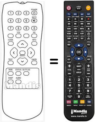 Replacement remote control HVS53685 Replacement remote control HVS53685