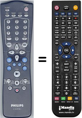 Replacement remote control Philips HVS54494