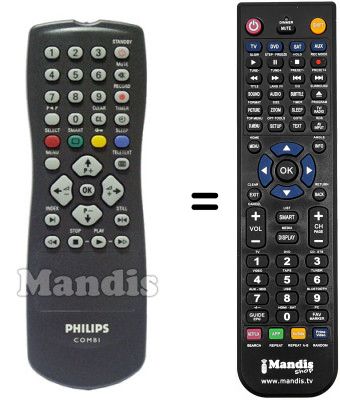 Replacement remote control Philips HVS54060