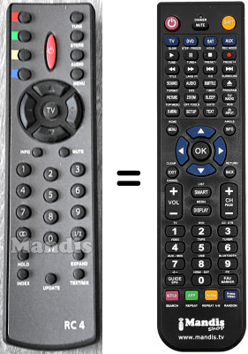 Replacement remote control Continental Edison HVS54654