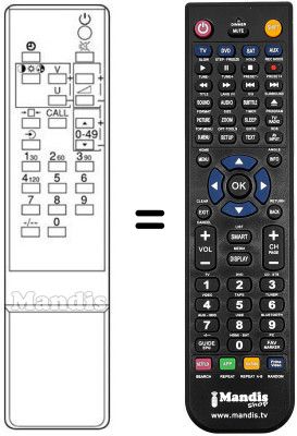 Replacement remote control Toshiba WHV7814
