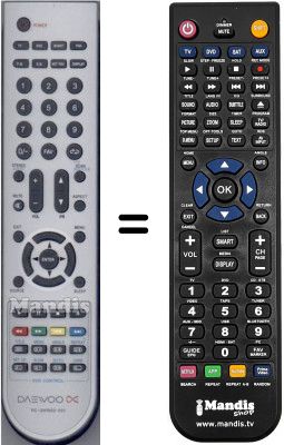 Replacement remote control Lenco WHV15847 Replacement remote control Lenco WHV15847