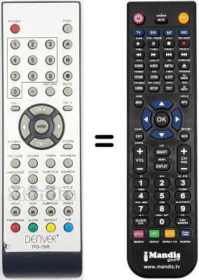 Replacement remote control Denver WHV14321