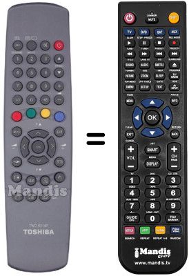 Replacement remote control Toshiba WHV15727