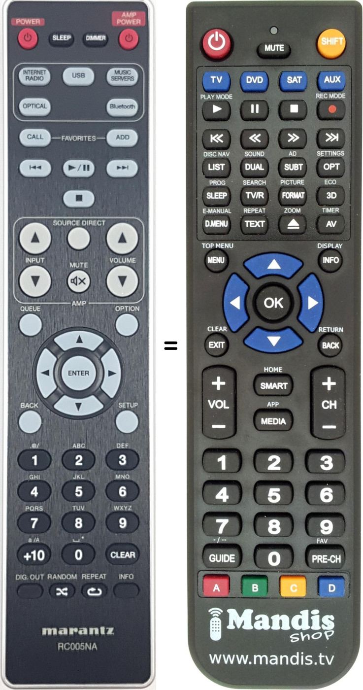 Replacement remote control Marantz RC005NA