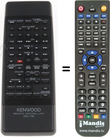 Replacement remote control RC-76
