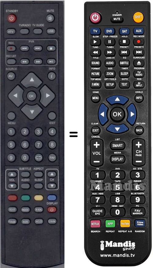 Replacement remote control M4074JGB