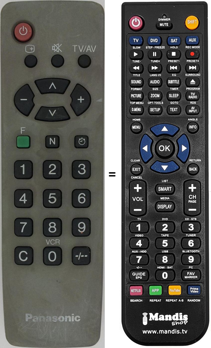 Replacement remote control Panasonic EUR 511380